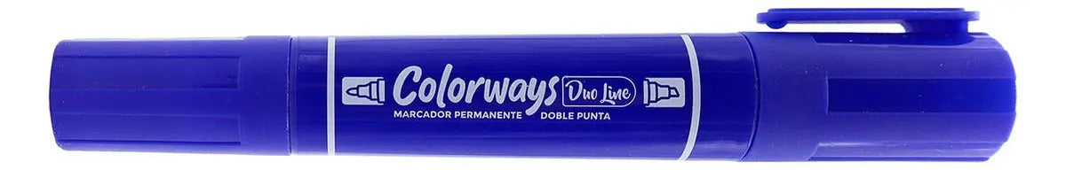 Plumón Permanente Doble Punta Adetec Azul