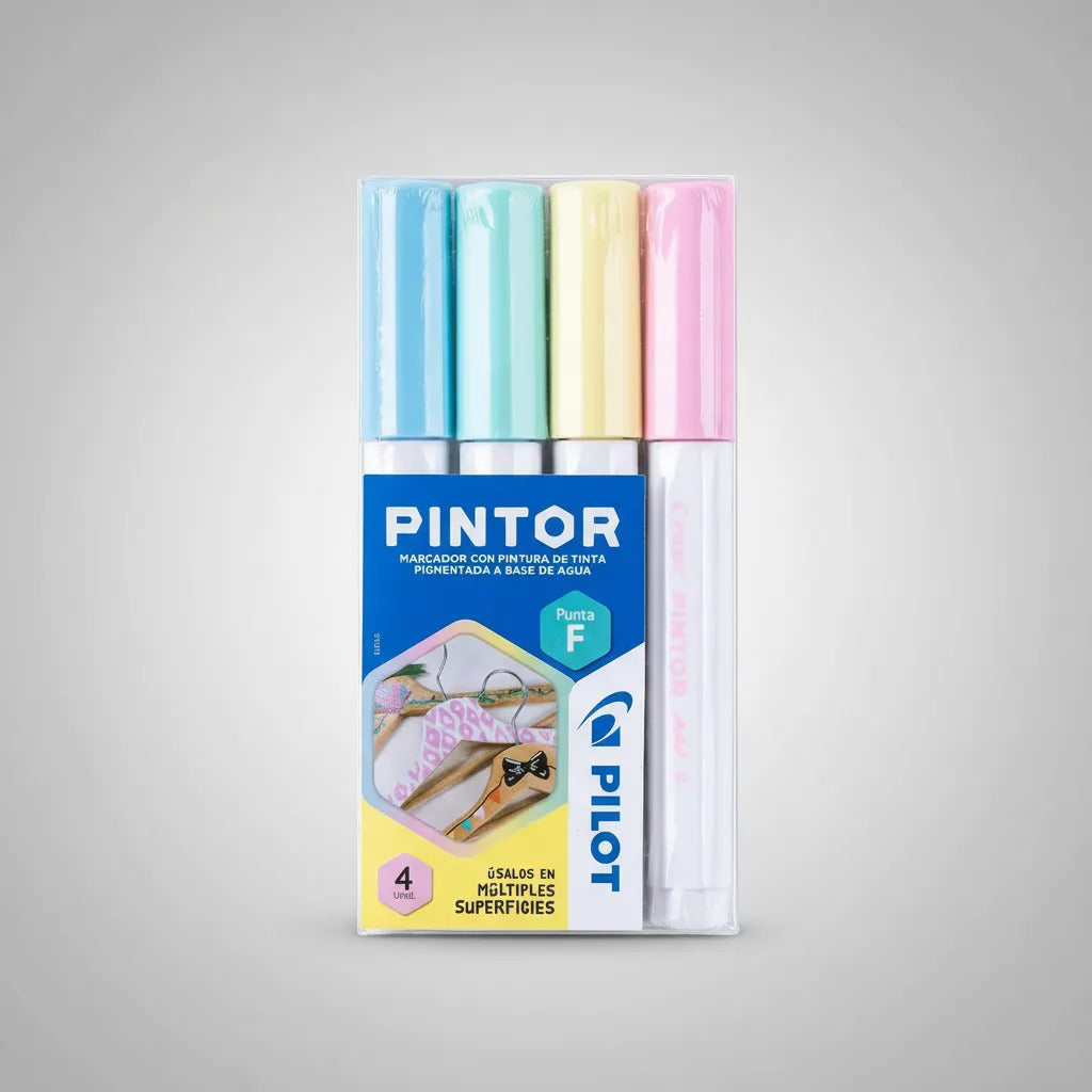 Set Pilot Pintor Multisuperficie Pastel Punta Fina 4ud