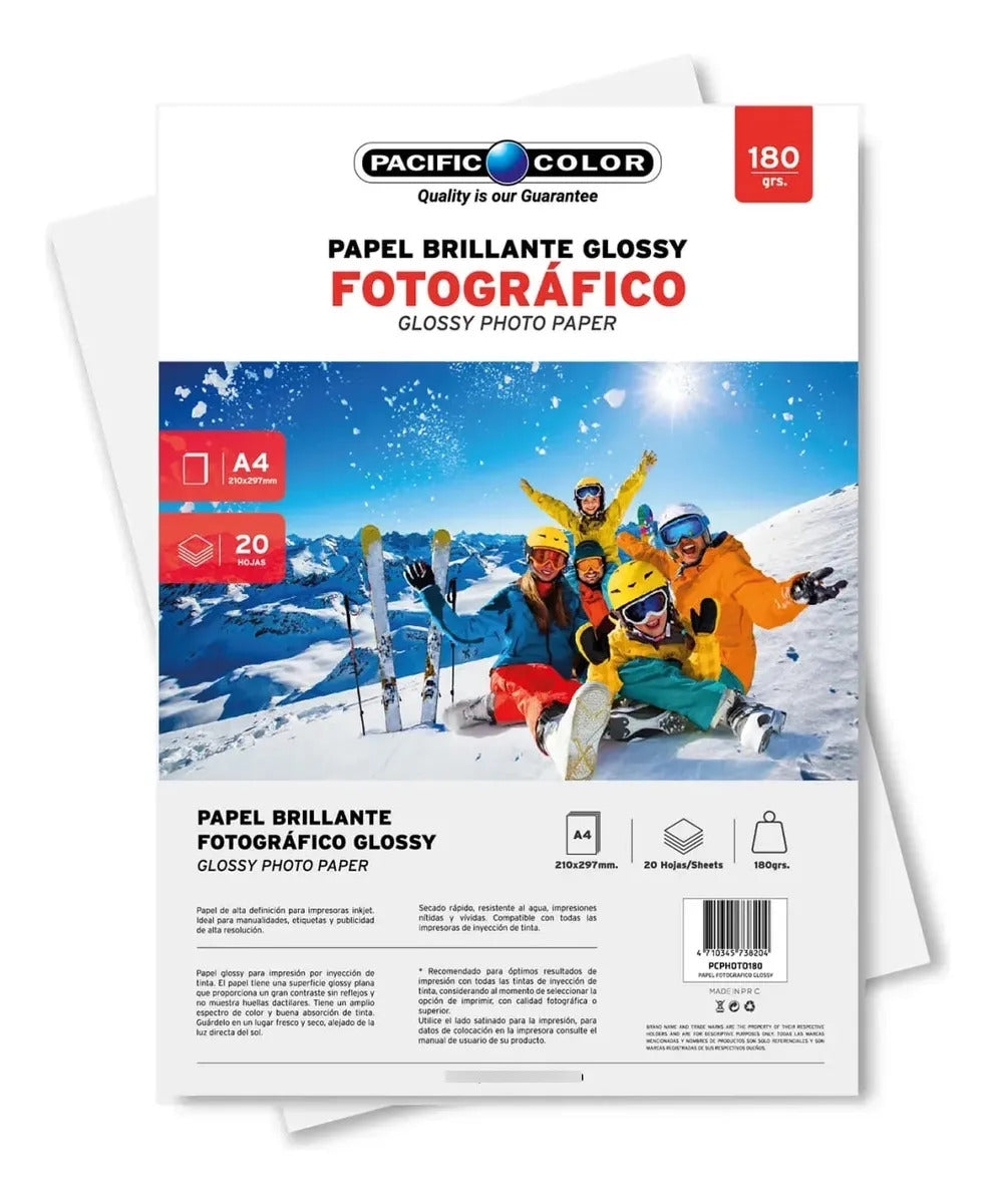 Papel Fotográfico Glossy 180g A4 20 Hojas