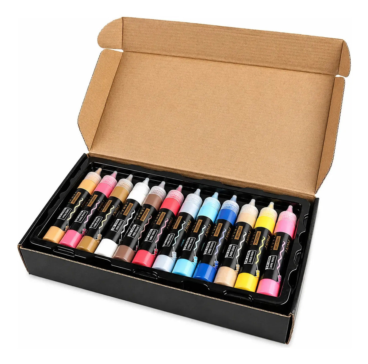 Set 24 Pinturas para Tela 3D Giorgione Glitter Neón