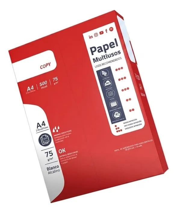 Resma A4 Prisa Papel Blanco 75g x 500 Hojas