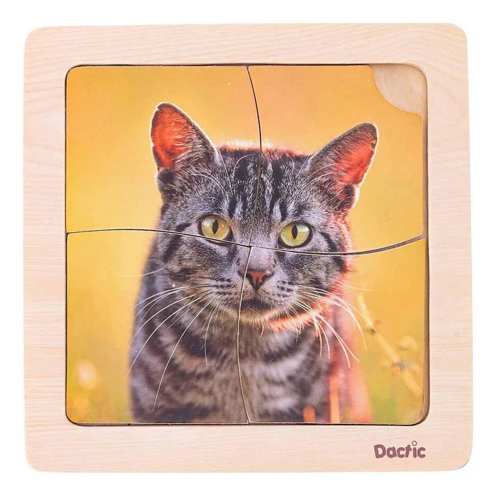 Puzzle de Madera Gato 4 Piezas Dactic