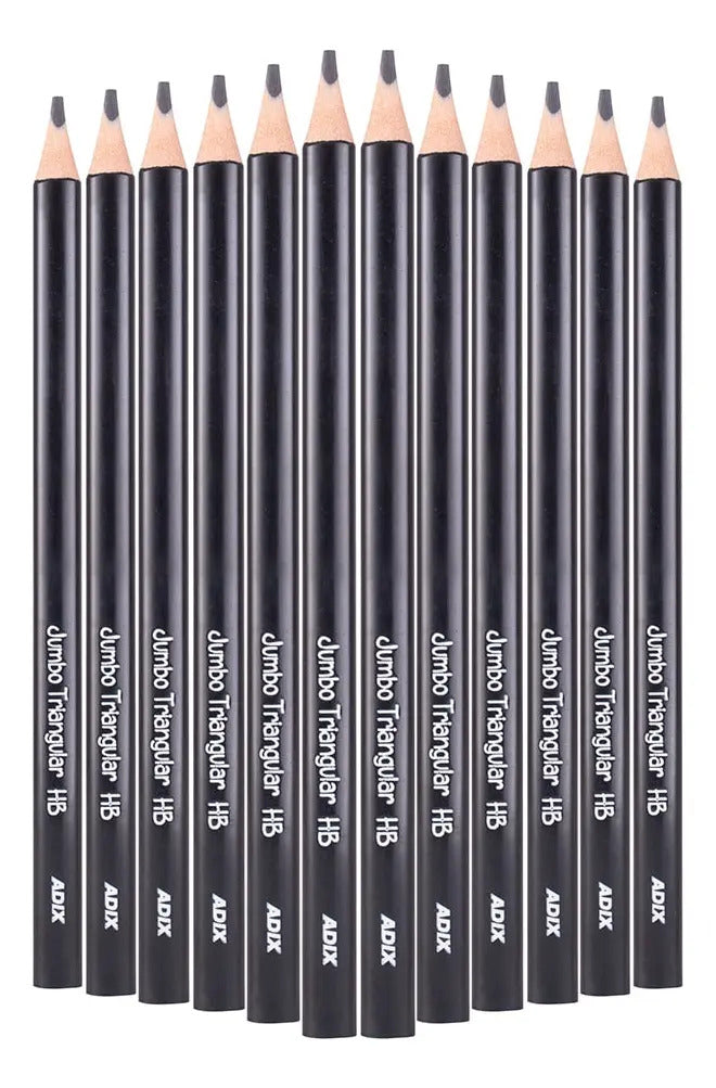 Lápiz Jumbo Triangular C/sacapuntas Adix Hb 12 Lápices