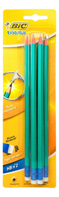 Lápiz Bic Evolution Hb 2 Con Goma 6 Unidades Trazo Negro