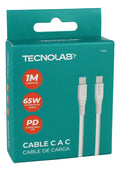 Cable USB Tipo C a C 65W Tecnolab, 1 Metro