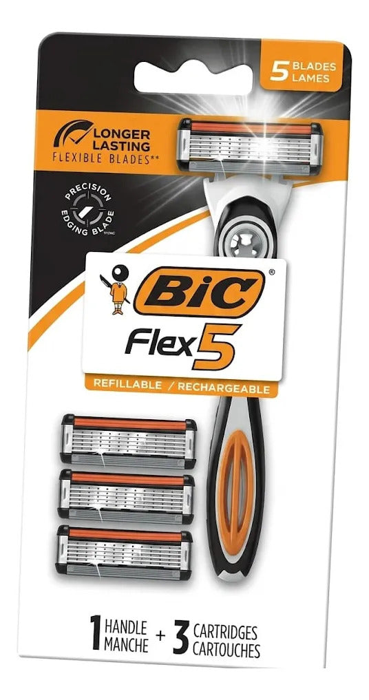 Máquina Afeitar Bic Flex 5 Hybrid + 3 Repuestos