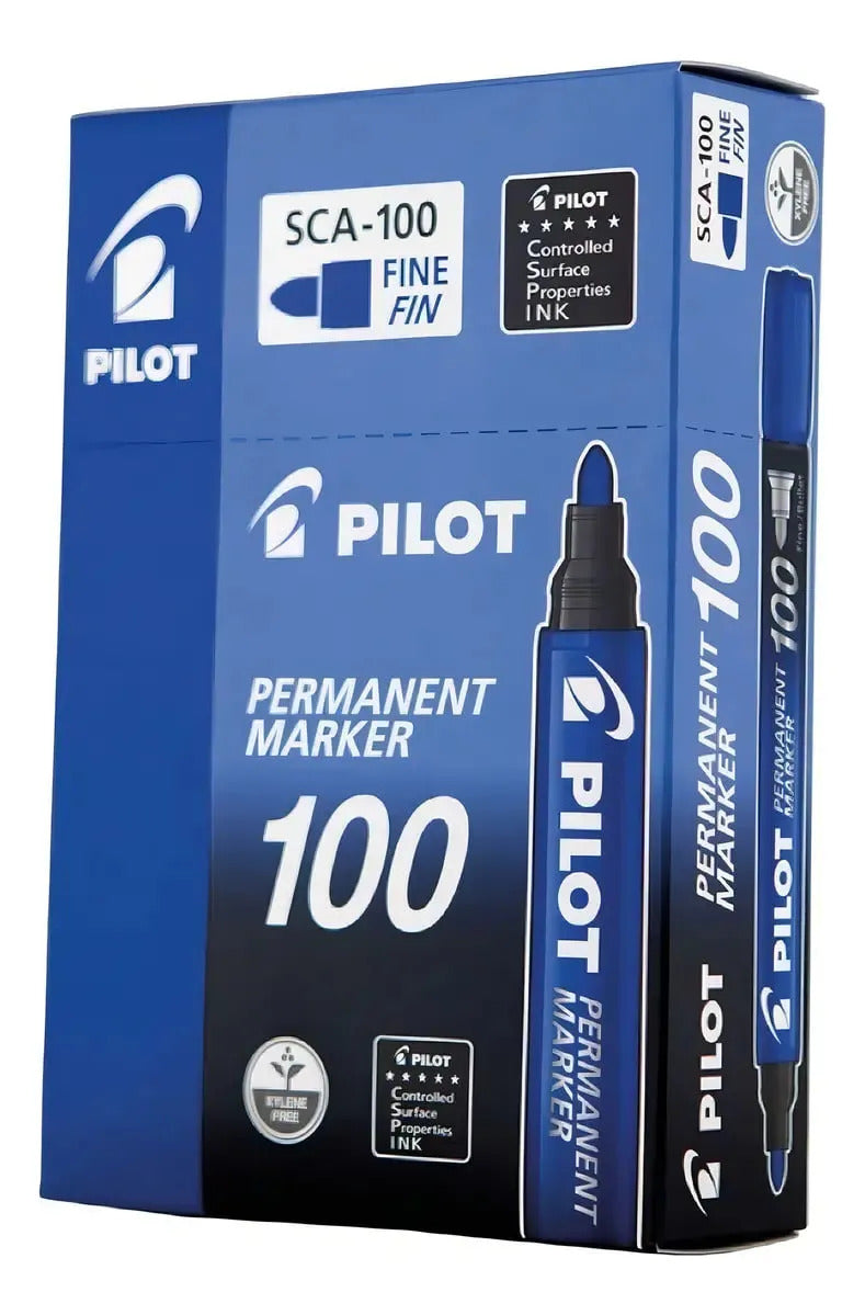 Pack 12 Marcadores Pilot SCA100 Azul Fino