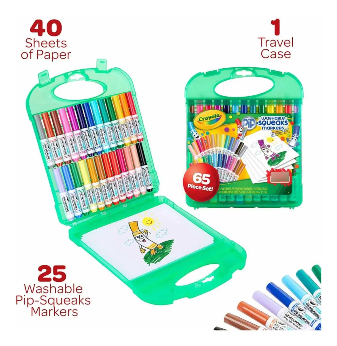 Maleta Crayola 25 Marcadores Lavables + 40 Hojas