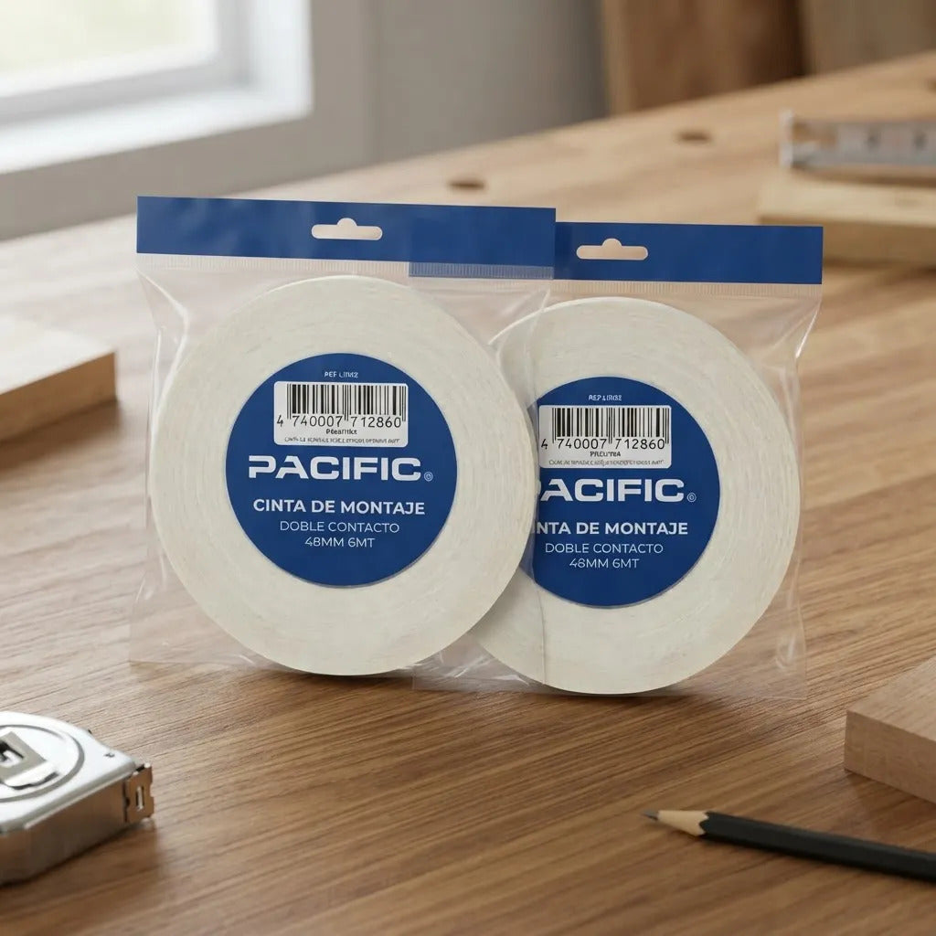 Cinta de Montaje Doble Faz Pacific 48mm Pack x3
