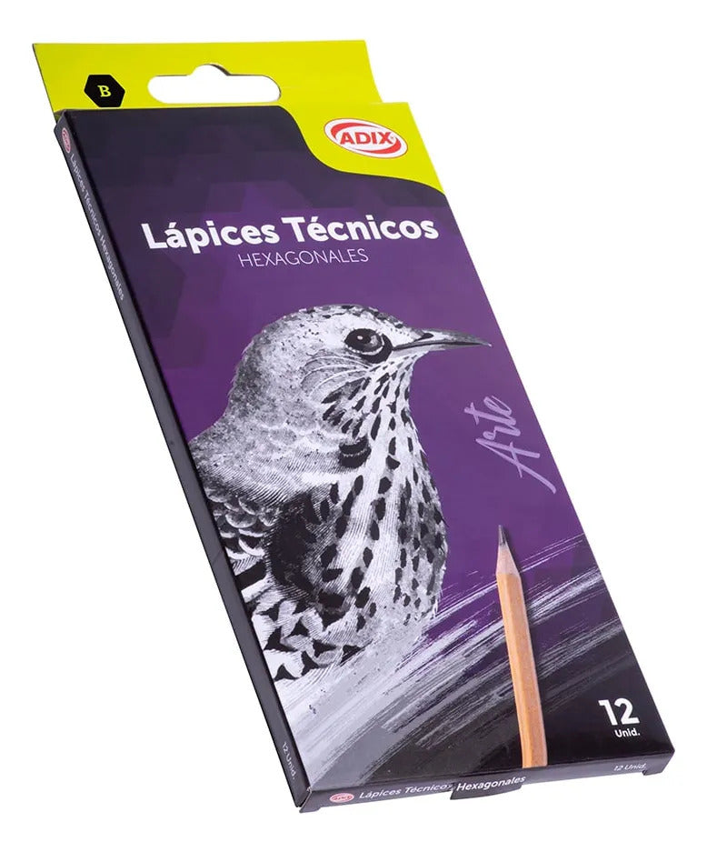 Lápiz Técnico Hexagonal 3B Adix Profesional