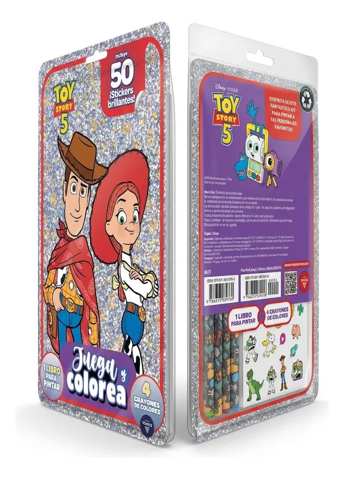 Libro Colorear Toy Story 5 + 4 Crayones