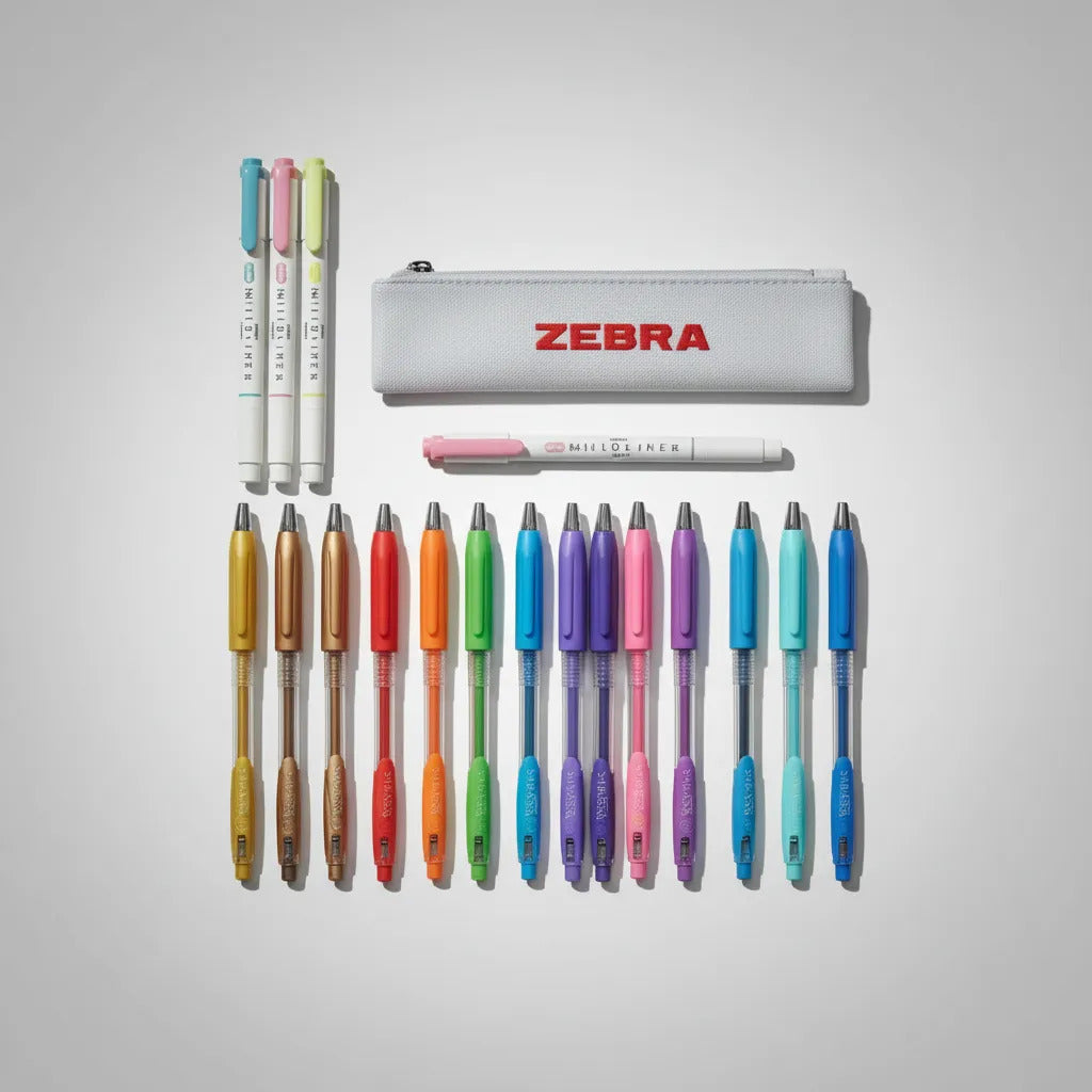 Bundle Creative Set Bolígrafos Gel Sarasa Clip Zebra 14ud