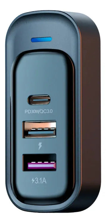 Cargador de Auto 75W Tecnolab 5 Puertos con Extensor Trasero