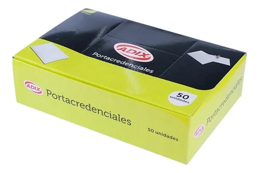 Portacredencial Adix Transparente Semi-rígido Con Broche 50 Unidades