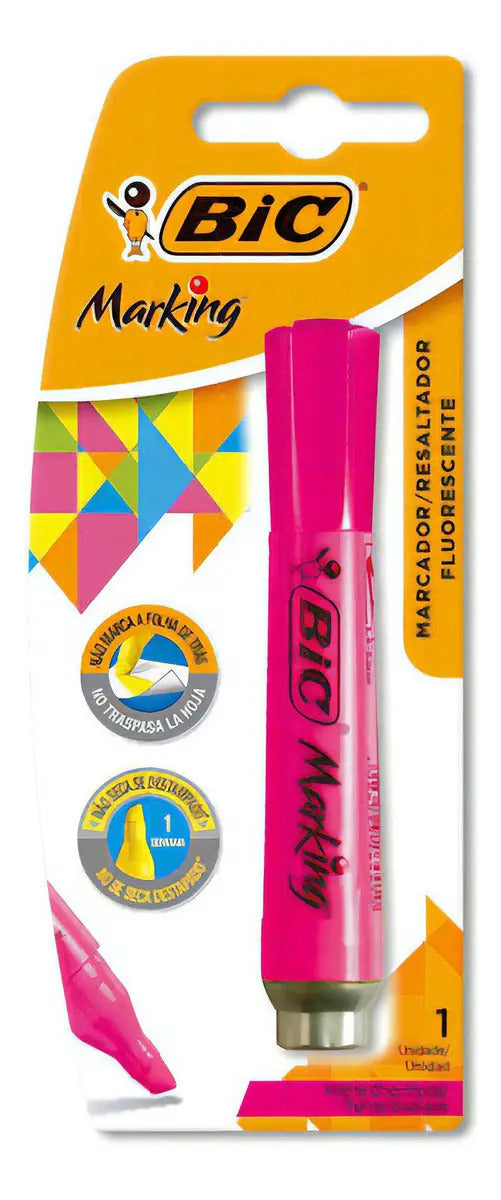 Destacador Bic Marking Rosa Brillante Unidad