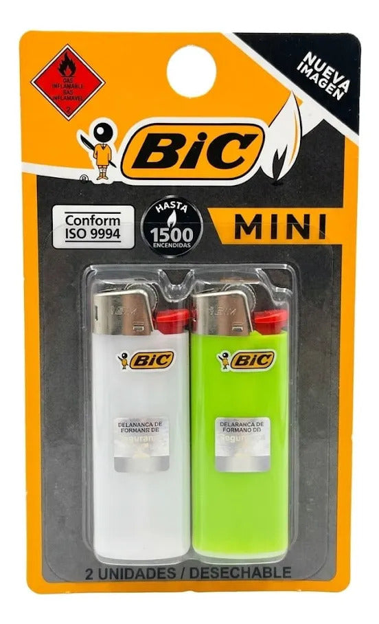 Encendedores Bic Mini J5 +1500 Encendidos Pack x2