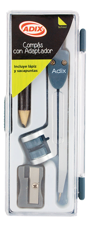 Compas Con Adaptador Y Sacapuntas Adix