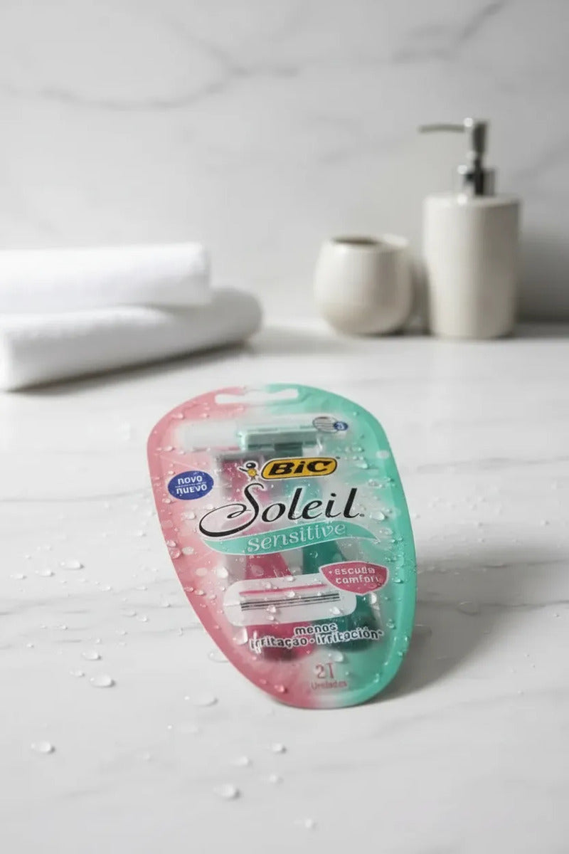 Bic Soleil Sensitive: Maquinilla Desechable 3 Hojas Pack 2ud