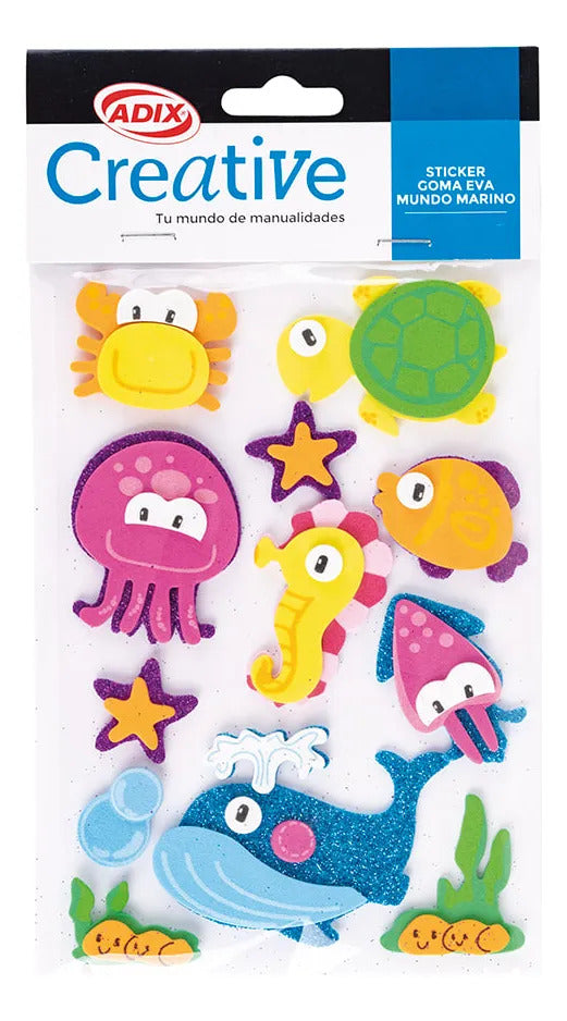 Block Stickers Goma Eva Mundo Marino Surtidos Creative