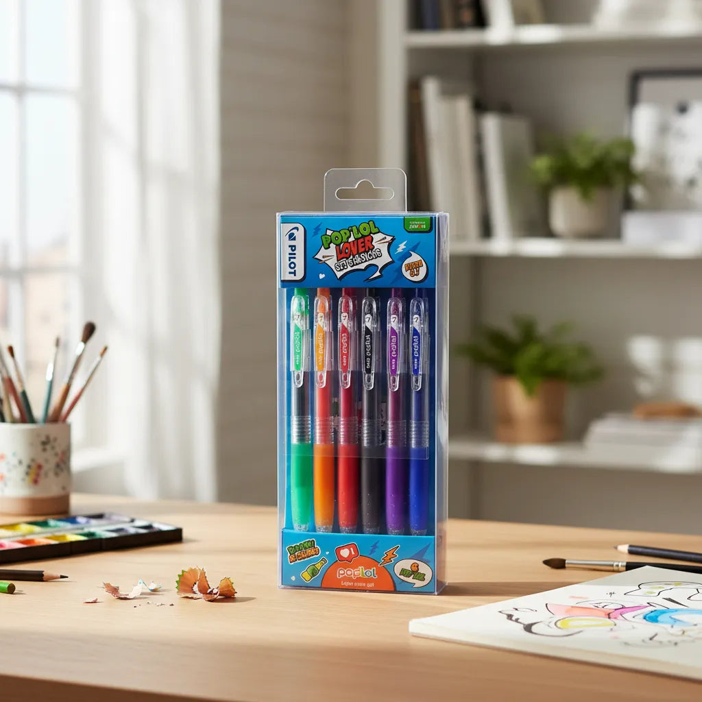 Set 6 Lápices Gel Pilot Pop Lol 0.7mm Clásico