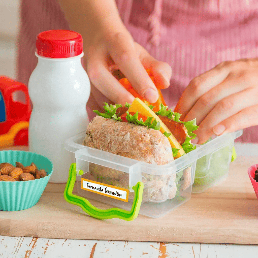 30 Etiquetas Autoadhesivas Escolares Resistente Al Agua 70x14 Y 70x25