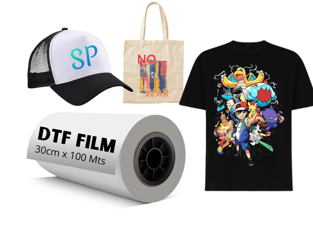 Rollo Film DTF 30cm x 100m Papel Transfer PET para Estampado Textil