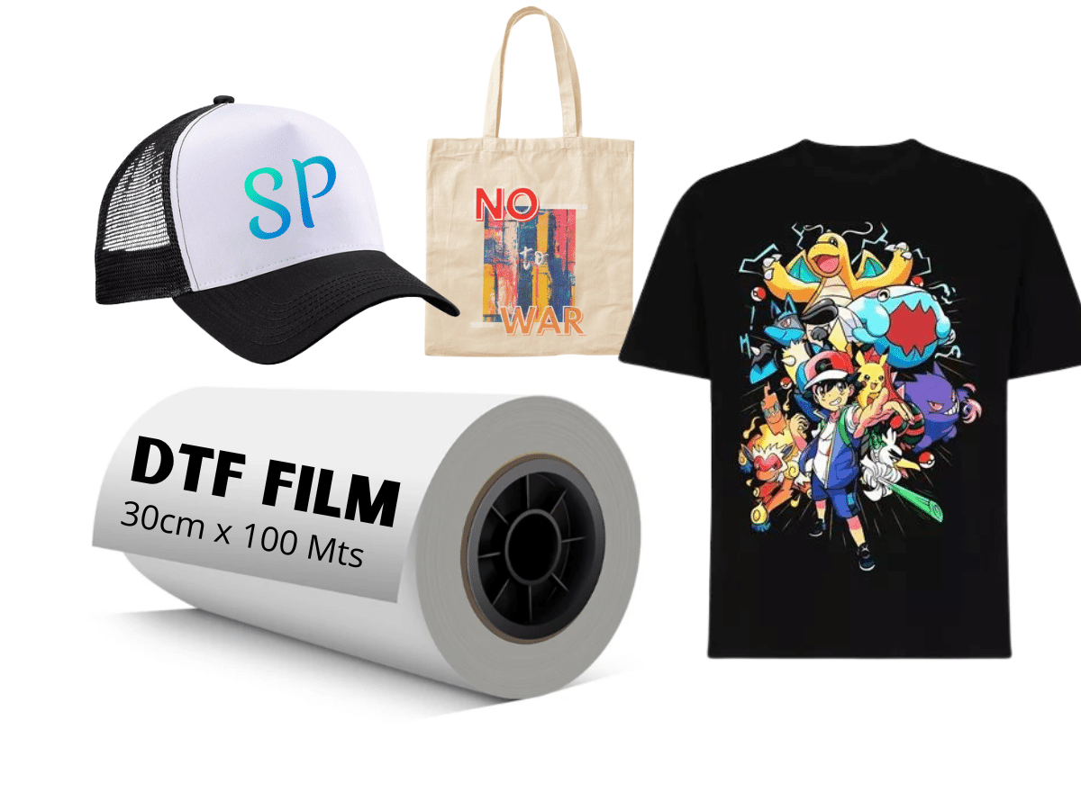 Rollo Film DTF 30cm x 100m Papel Transfer PET para Estampado Textil