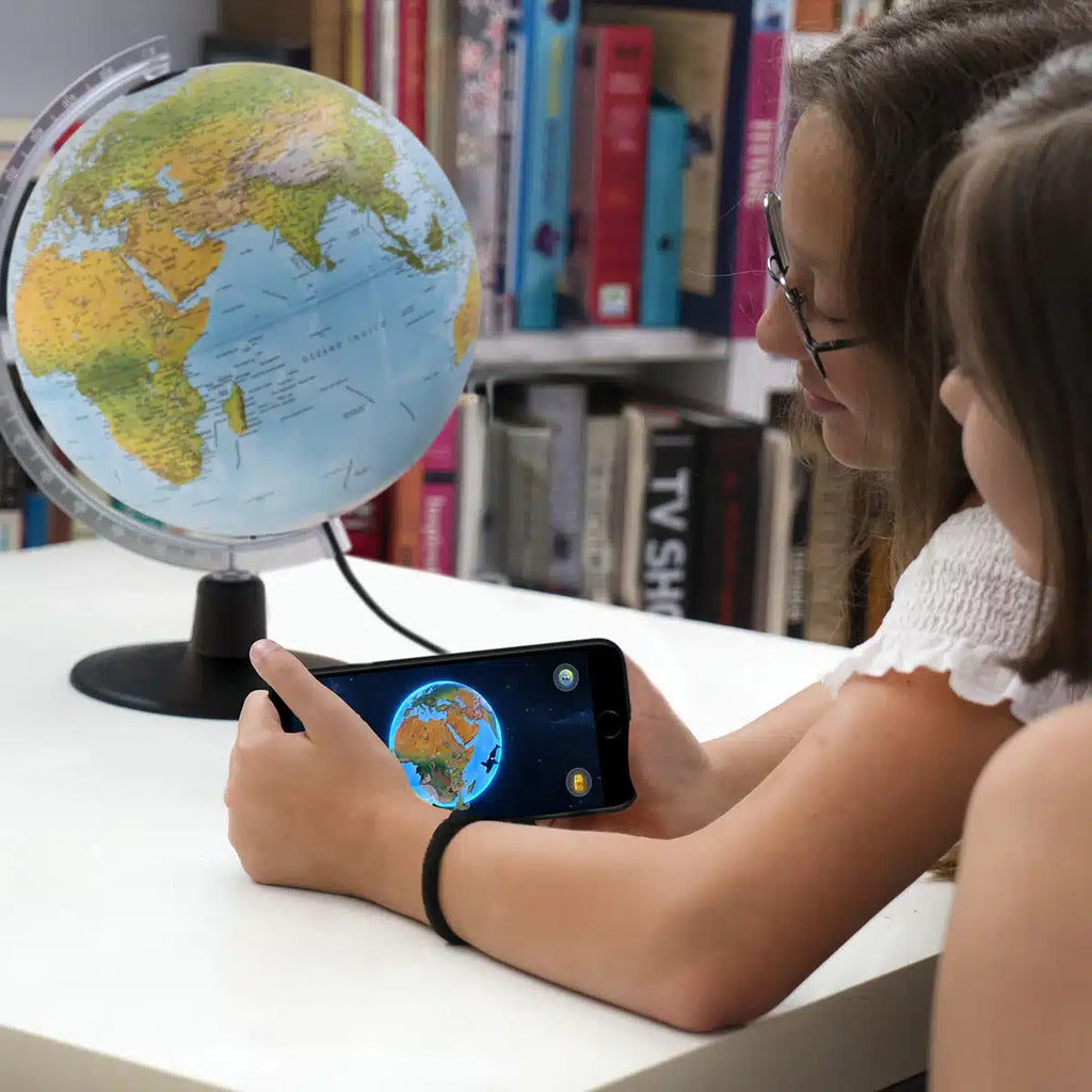 Globo Terráqueo con Realidad Aumentada y Luz LED – 25 cm, Certificado Tecnodidattica