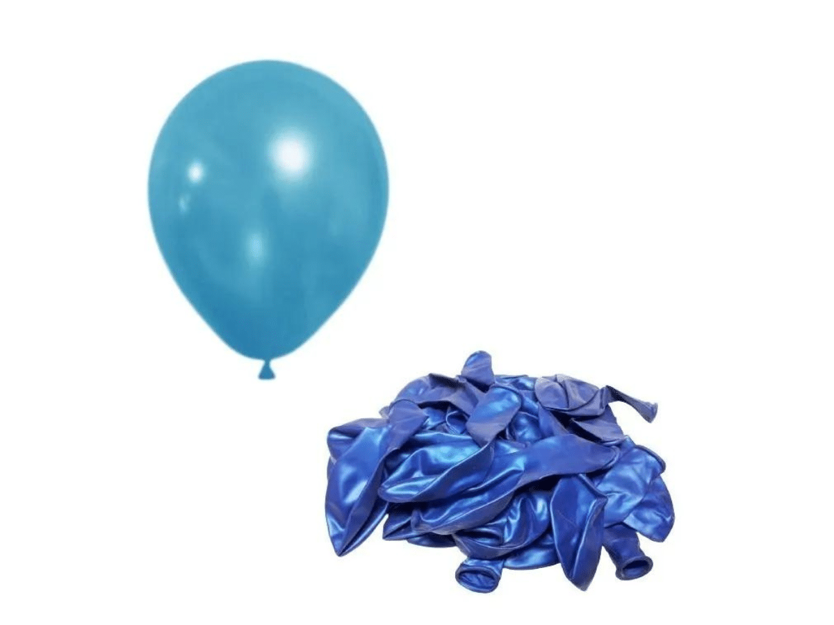 Globos Azul Marino Látex Metálicos Decorativos R10 24 Und