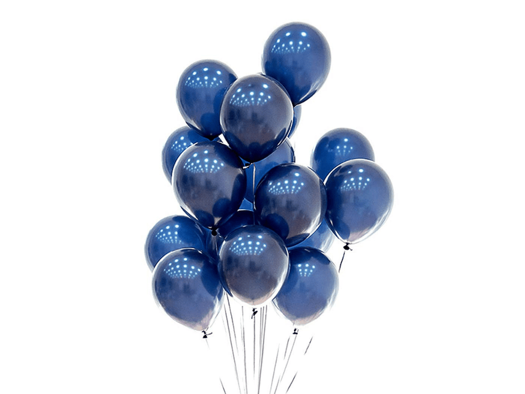Globos Azul Marino Látex Metálicos Decorativos R10 24 Und