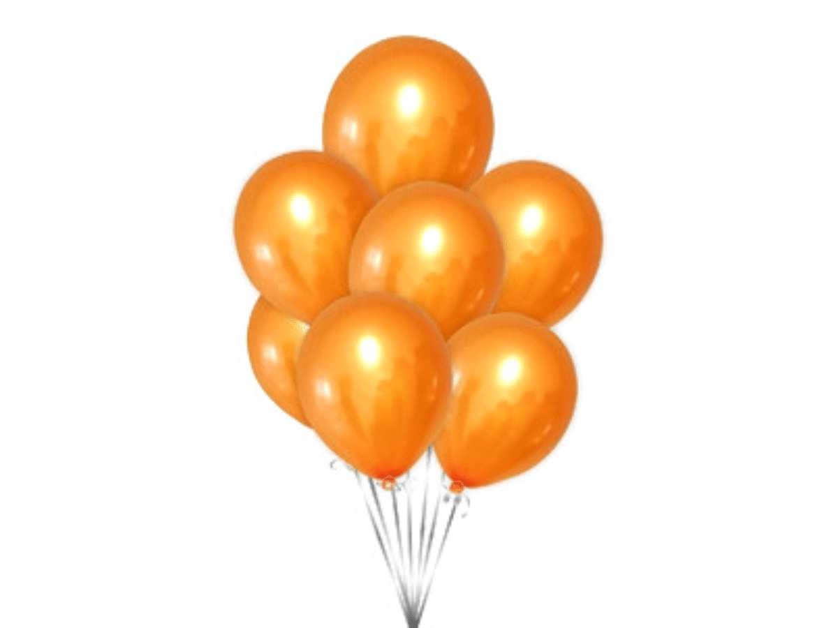 Globos Naranjo Látex Metálicos Decorativos R10 24 Und
