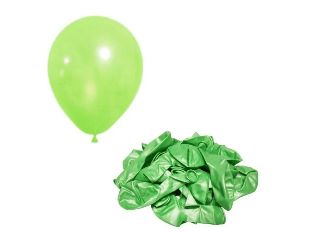 Globos Verde Manzana Látex Metálico Decorativo R10 24 Und