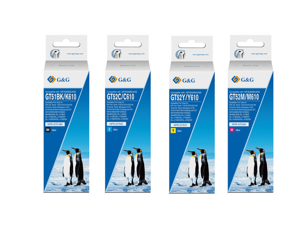 Pack 4 Tintas Alternativas Para HP GT 100 ml 4 Colores G&amp;G