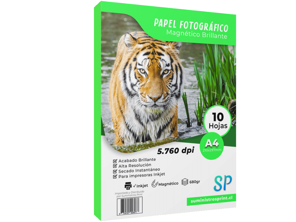 Papel Fotográfico Magnético Glossy A4 X 10 Hojas SP
