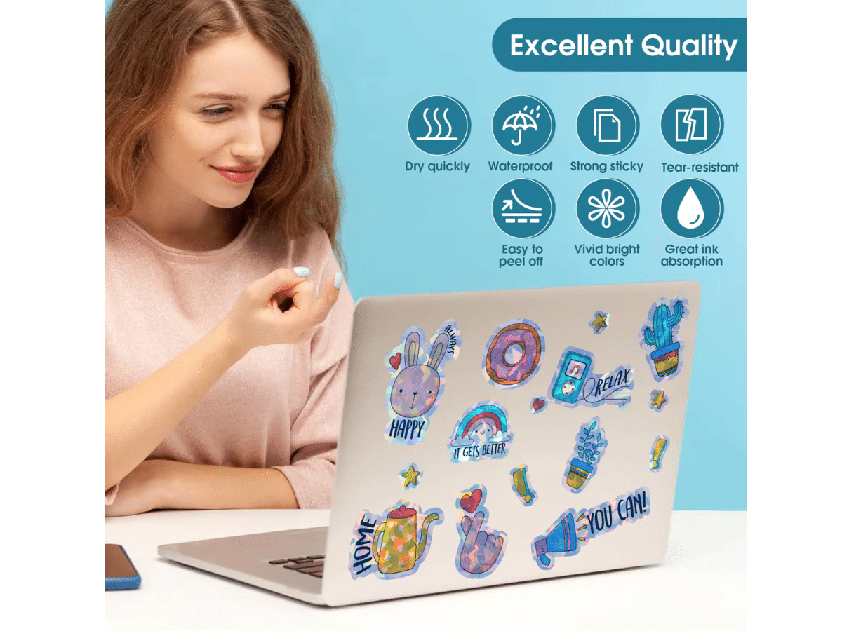 Papel Adhesivo Holográfico Con Diamantes Imprimible A4 X 20 Hojas SP