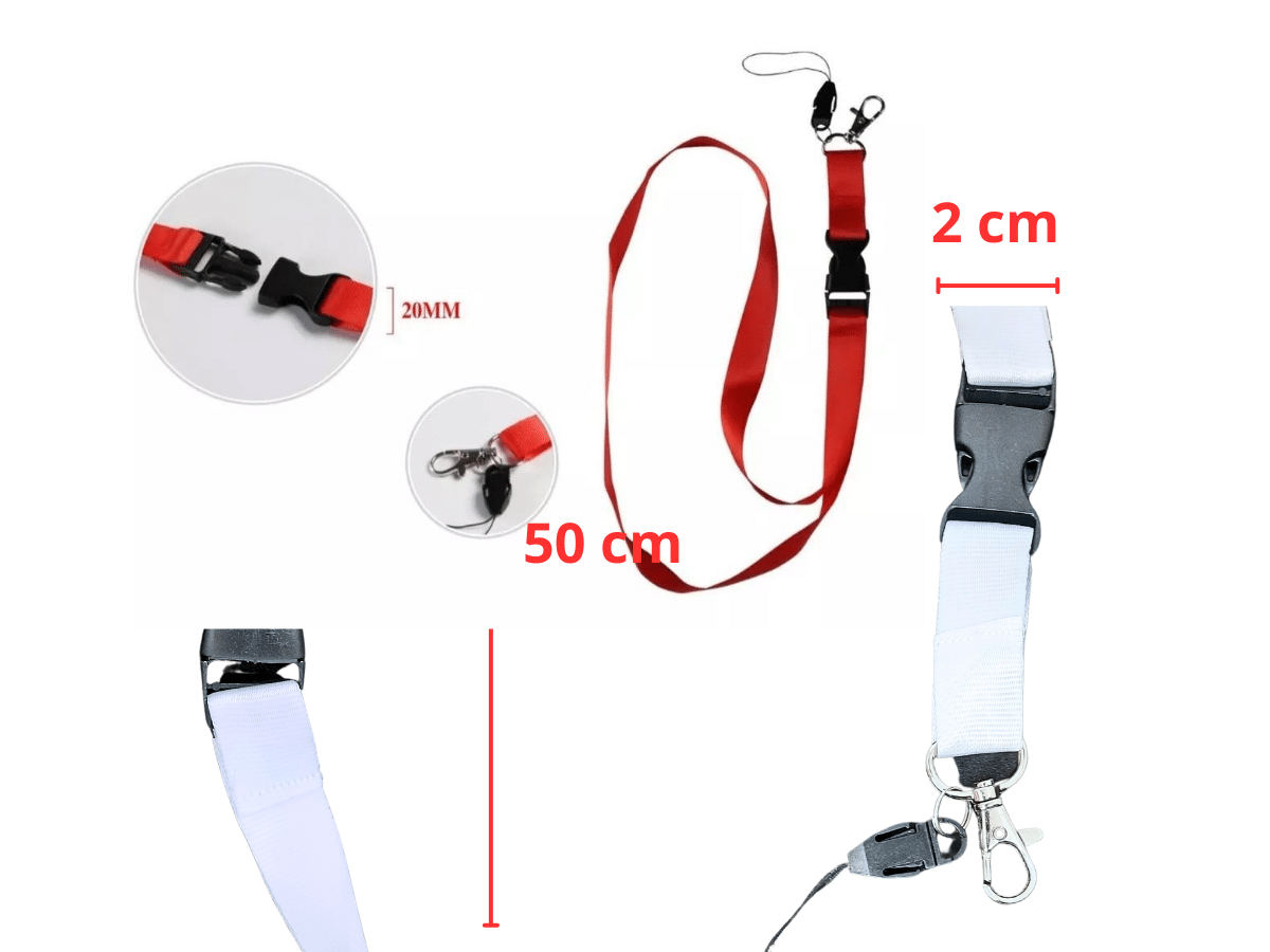 Pack 5 Lanyard Para Porta Credencial de 2 X 50 cm Cinta Credencial