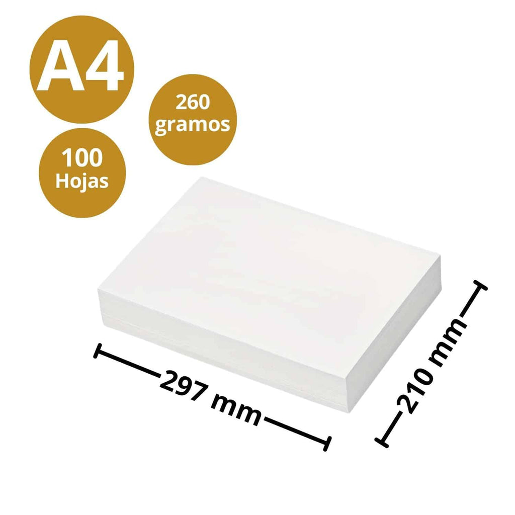 Papel Fotográfico De 260gr A4 Brillante X 100 Hojas