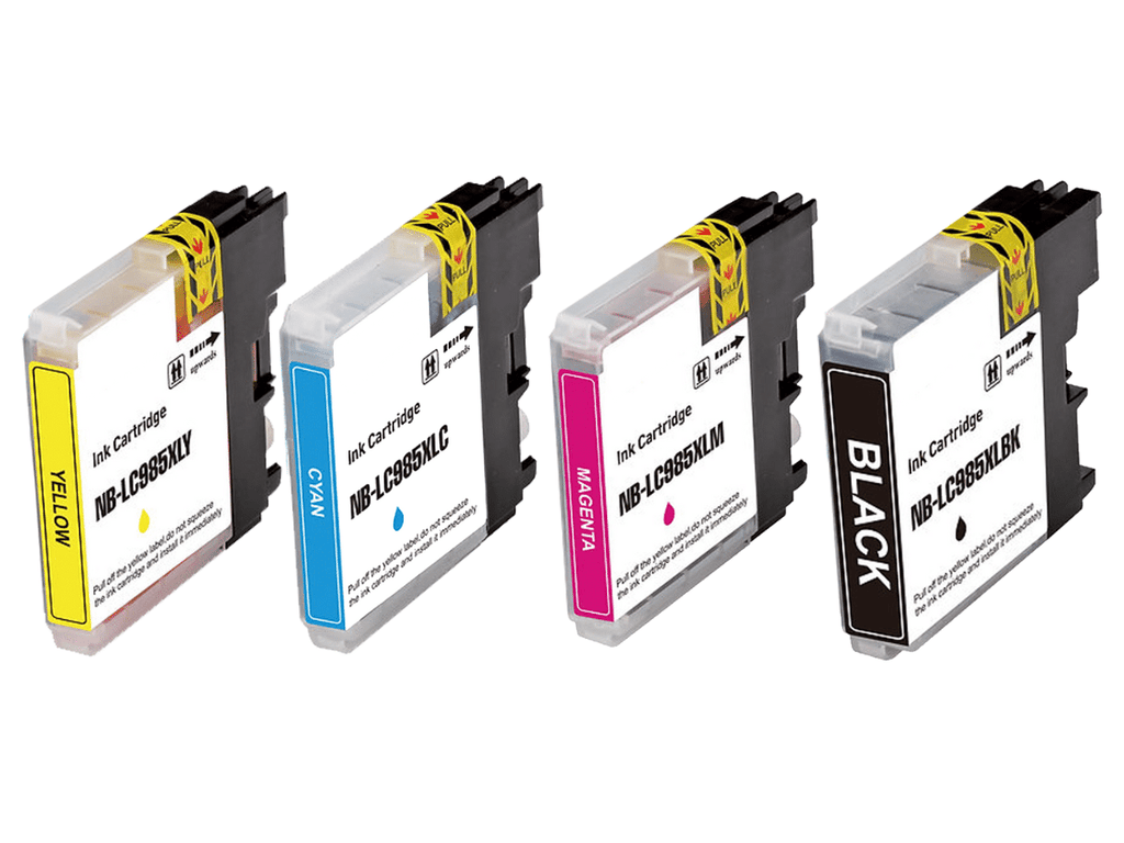 Pack 4 Cartuchos de Tinta Alternativa para Brother LC985, LC60 y LC975