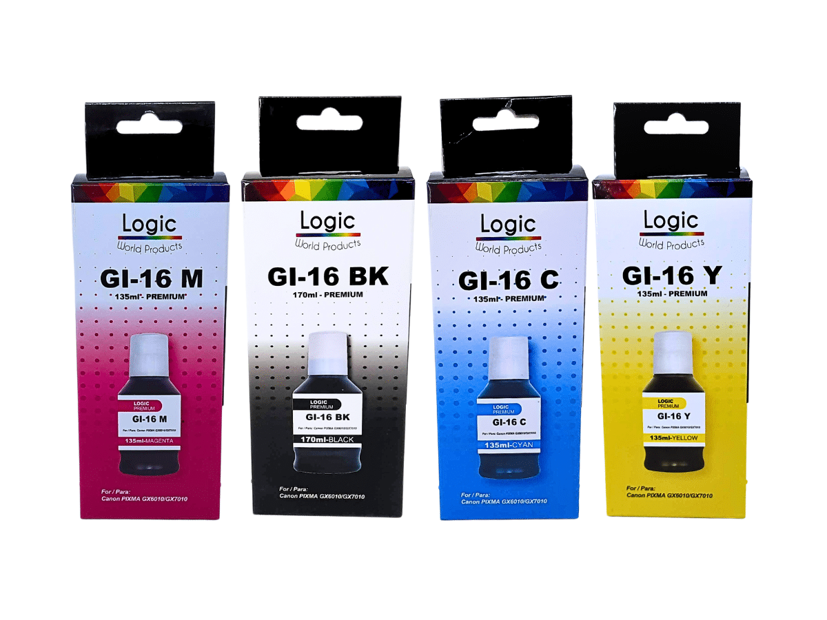 Pack 4 Tintas GI-16 Para Canon GX-6010 GX-7010 (4 Colores)