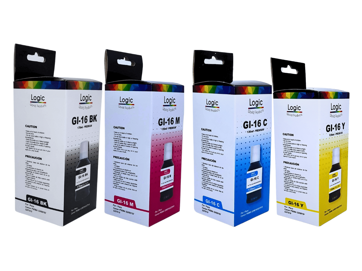 Pack 4 Tintas GI-16 Para Canon GX-6010 GX-7010 (4 Colores)