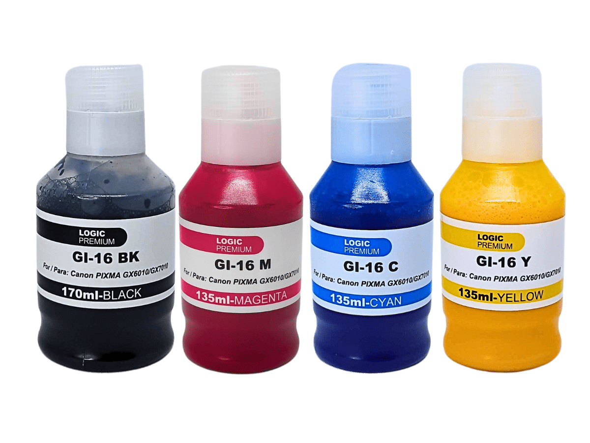 Pack 4 Tintas GI-16 Para Canon GX-6010 GX-7010 (4 Colores)
