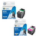 Pack de 2 Cartuchos Alternativos H-662 XL G&amp;G Negro y Color 18ml