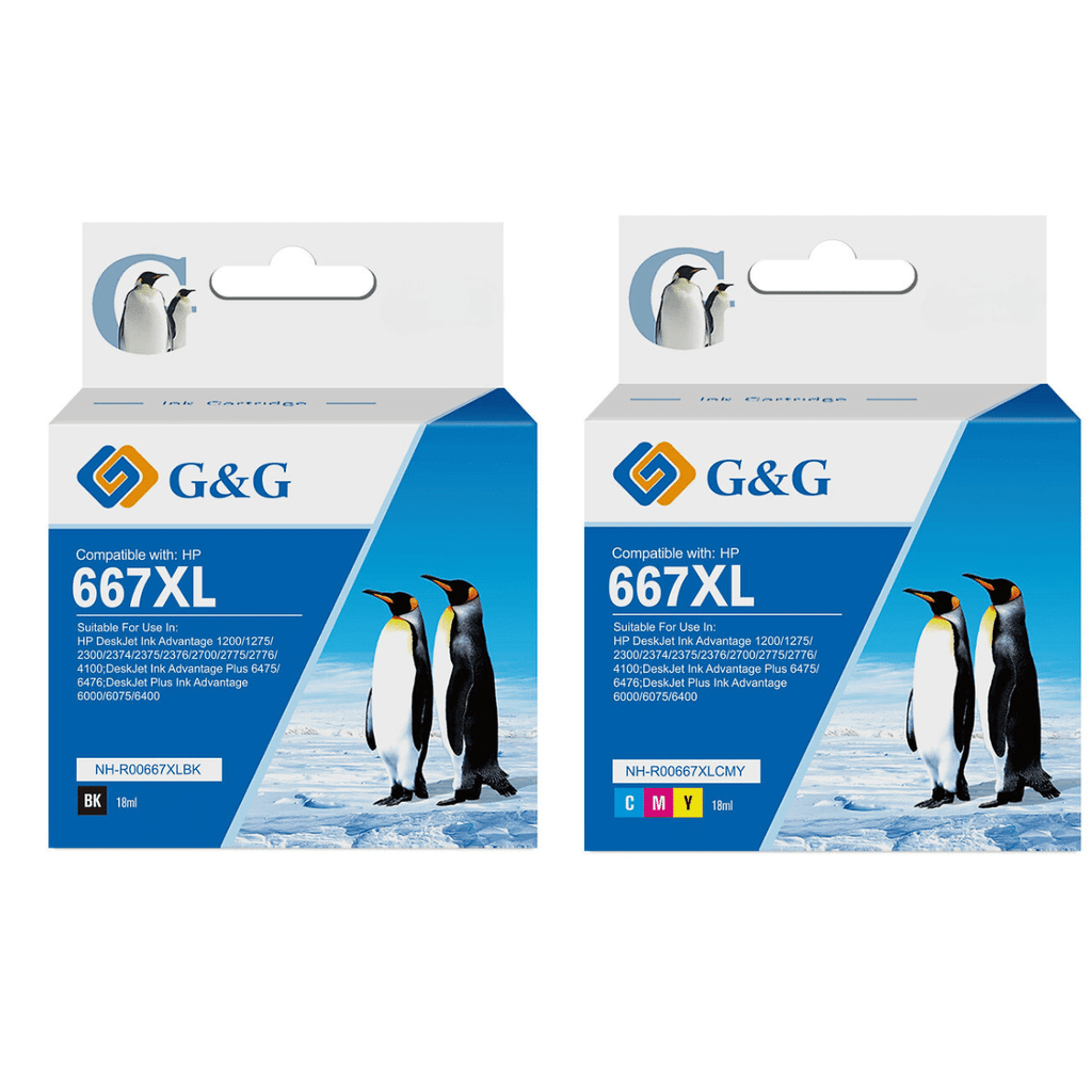 Pack 2 Cartuchos Alternativos H-667 XL Negro Y Colores 18 ml