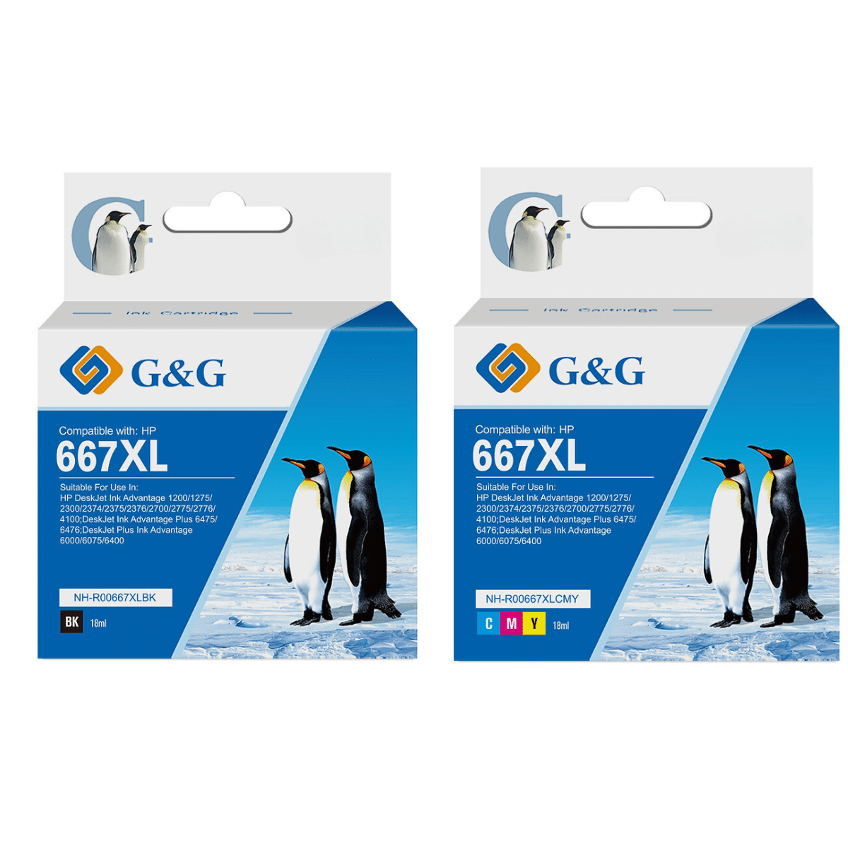 Pack 2 Cartuchos Alternativos H-667 XL Negro Y Colores 18 ml