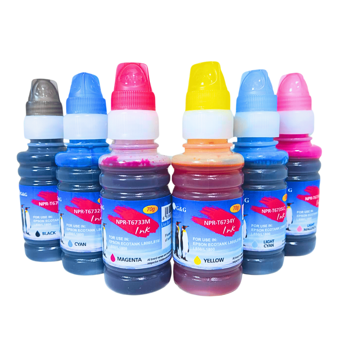 Pack 6 Tintas Alternativa Para Epson T673 De 70ml (6 Colores)