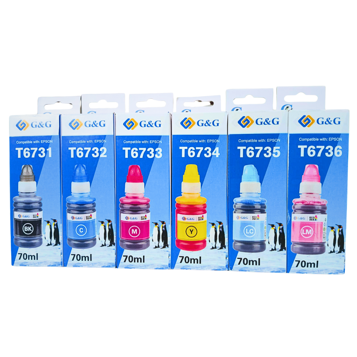 Pack 6 Tintas Alternativa Para Epson T673 De 70ml (6 Colores)