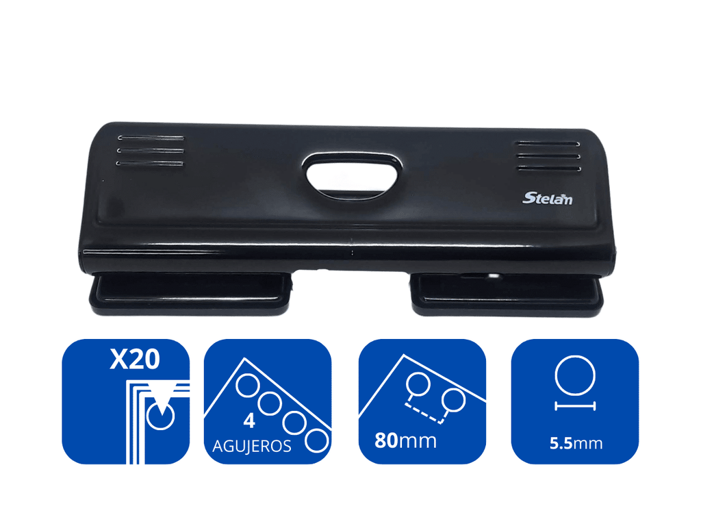 Perforadora De Papel Grande Para Escritorio 4 Agujeros 5.5mm