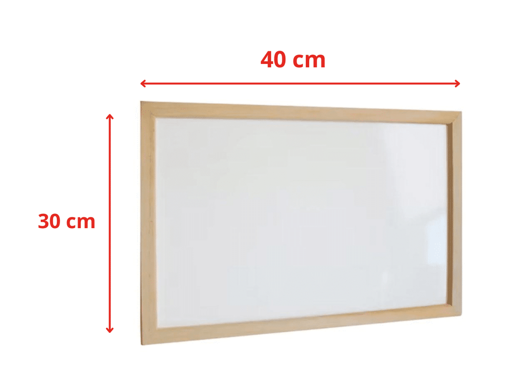 Pizarra Acrílica Blanca 30x40 Cm Con Marco De Madera