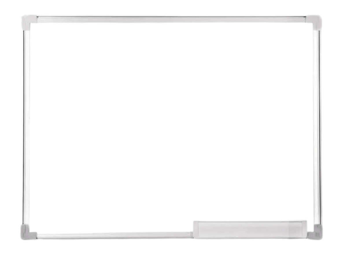 Pizarra Blanca Acrílica 40x60 Cm Marco De Aluminio Y Soporte