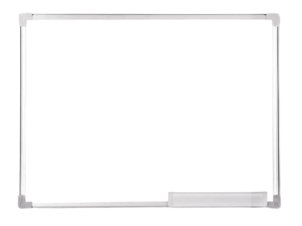 Pizarra Blanca Acrílica 40x30 cm con Marco De Aluminio Y Soporte